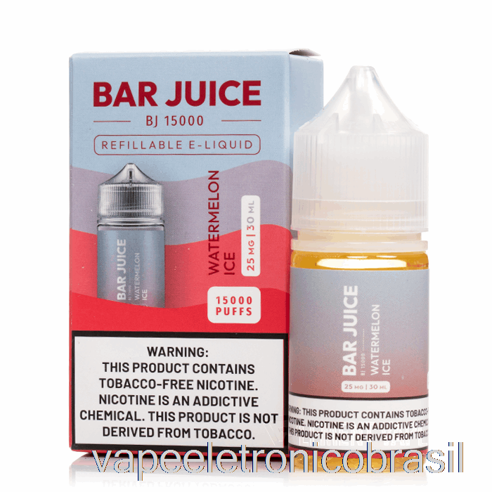 Vape Eletrônico Melancia Gelo - Suco Em Barra - 30ml 50mg